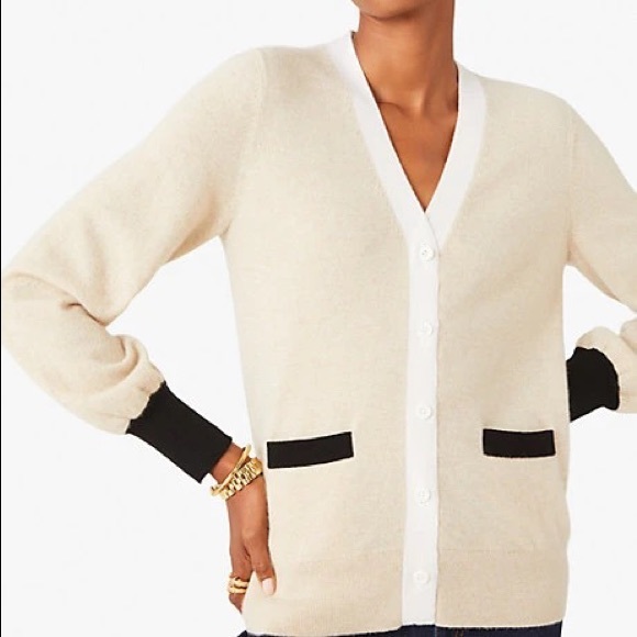 NWT Kate spade colorblock cashmere gallery cardigan